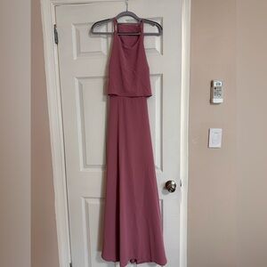 Formal prom evening open back Maxi Dress in mauve